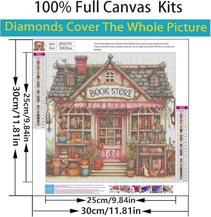 ARPADAMO Books Diamond Art Kits for Adults,5D Book House Diamond Painting DIY Animal Diamond Art Diamond Painting Kit for Adult,Round Full Drill Diamonds, Diamond Art Kits for Home Decor-12x12inch