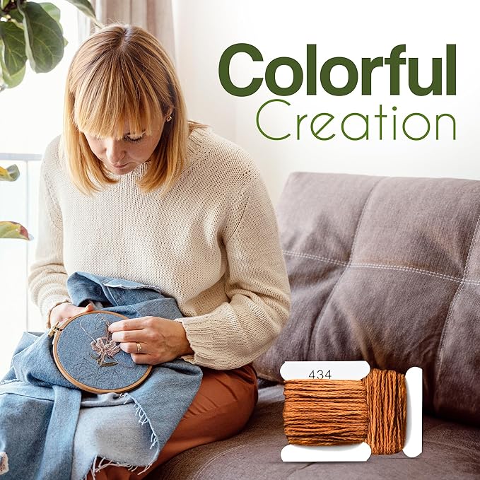 Embroidery Floss Kit and Refills - Cotton Threads - DMC Color Coding for Cross Stitch, String Crafts, Friendship Bracelets