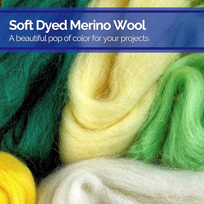 Revolution Fibers | Mixed Merino Wool Variety Pack - Holiday Cheer | Perfect Wool Roving for Spinning, Rolags, Needle Felting, Wet Felting, Tapestry, Weaving and Crafting (Multicolored)