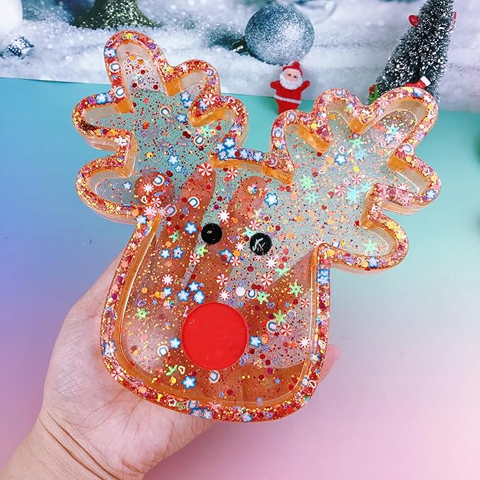 Christmas Reindeer Silicone Mold Resin kit, Epoxy Resin Tray Casting Molds with Glitter Design, Candy and Snack Plates, Jewelry Storage Tray Holiday Crafting Resin molds Silicone Clearance