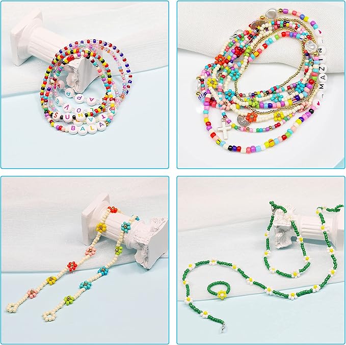 Bala&Fillic Light Orange Color 3mm Seed Beads About 3600pcs/100Grams in Bag, 8/0 Glass Craft Beads for Making Bracelet and Necklace (Light Orange)
