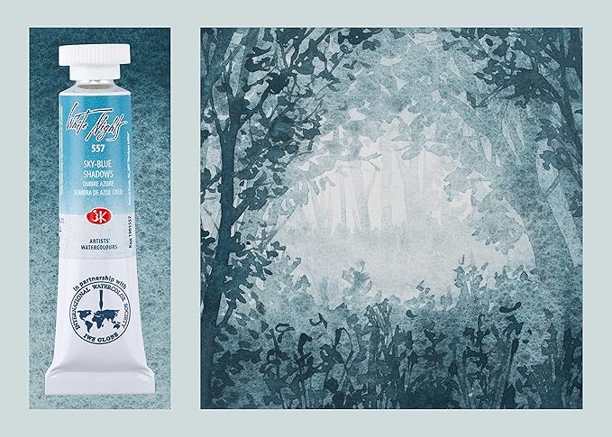 White Nights Extra Fine Artists Grade Professional Watercolor Set 3 * 10ml Tubes Granulating Colors by Nevskaya Palitra (Midnight)
