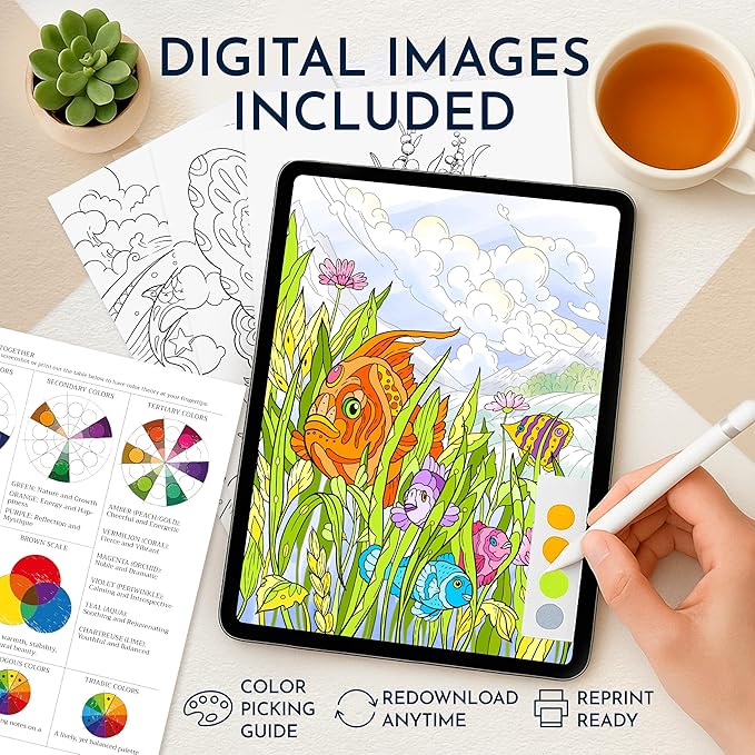 RYVE Coloring Book for Adults Relaxation - Unwind and Relax with 33 Stunning Designs - Mindfulness and Stress Relief Color Book for Adults, Adult Coloring Book for Women, Easy, Calming, Relaxing