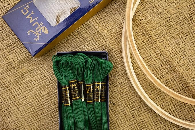 12 Pieces Emerald Green 923 Premium Embroidery Thread | 100% Egyptian Cotton Premium Skeins | Cross Stitch Embroidery Floss | Oeko TEX Certified Stranded Cotton (Emerald Green)