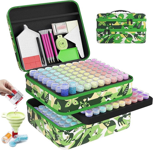 ARTDOT 240 Slots Storage Container for Diamond Painting Kits for Adults,Portable Diamond Painting Storage Box with Accessories and Tools