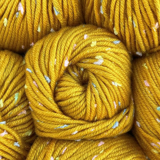 Tweed Twinkles Soft Baby Yarn for Crocheting, 8-Pack (696Yds / 400G), Free Patterns - Acrylic Baby Blanket Knitting Yarn with Flecks - Size 3 DK Light Worsted Weight - Golden Yellow