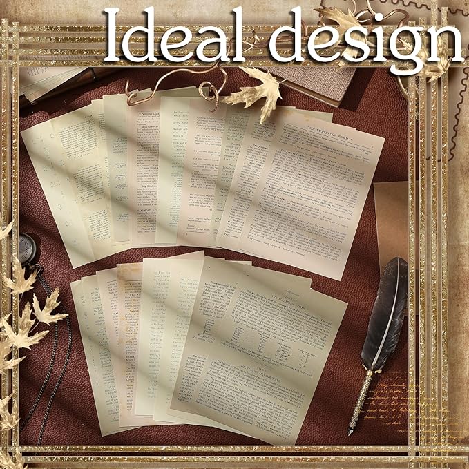 Zonon 114 Pieces 2 Sets Junk Journal Pages Vintage Ephemera Pack Craft Paper Junk Journal Vintage Paper for Albums Planner Decorative Crafts Embellishment Supplies (Old Handbook Series)