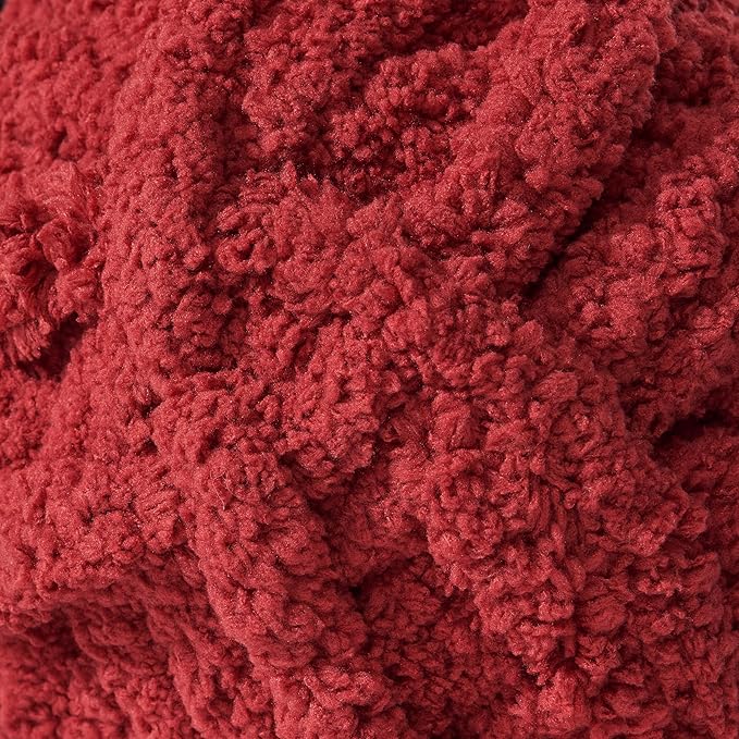 Crafted By Catherine Chunky Chenille Yarn - 8 Pack (8 oz / 227 g, 31.7 Yards Each Skein), Dark Red, Gauge 7 Jumbo