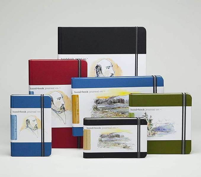Travelogue Drawing Book, Square 5-1/2 x 5-1/2, Ivory Black Artist Journal