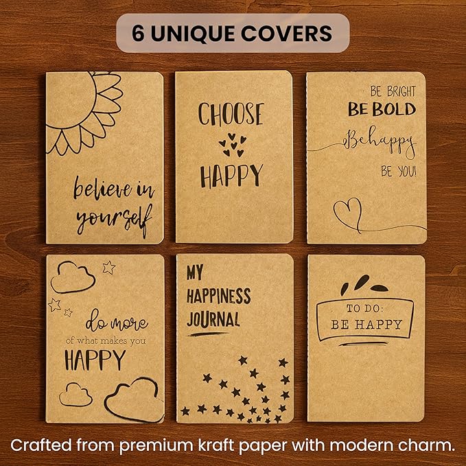 Kraft Notebooks Bulk, 80 Blank Pages, 4 x 5.75 in Mini Journals for Writing, Drawing, Doodling, Student Gifts, Teacher Appreciation, Classroom Supplies, Small Notebook Set - 24 Pack