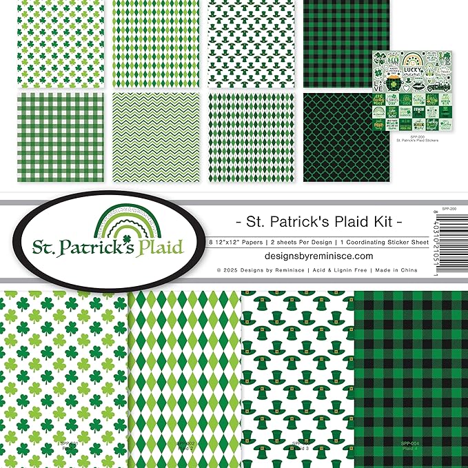 Reminisce St. Patrick's Plaid Scrapbook Collection Kit