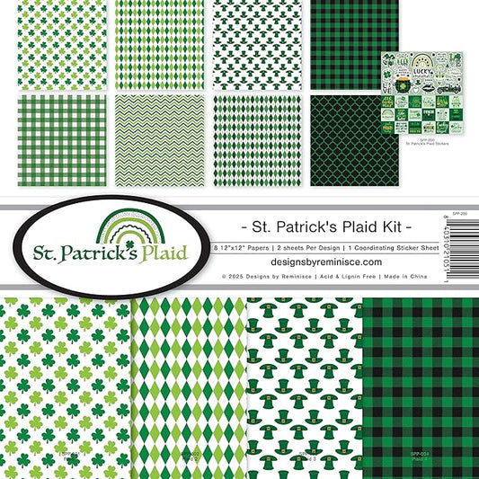 Reminisce St. Patrick's Plaid Scrapbook Collection Kit
