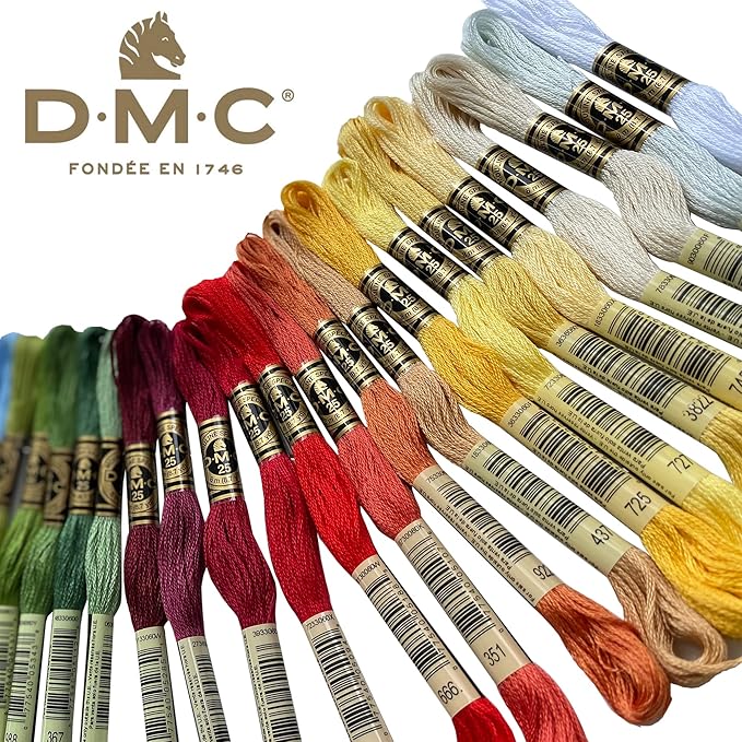 DMC Home Decor Embroidery Floss Set, Cotton Thread Kit Assortmant Pack Bundle with Hand Embroidery Needle Size 3/9 and Threads of DMC Cyclamen Pink/Light Grape. Cross Stitch String,Yarn Supplies