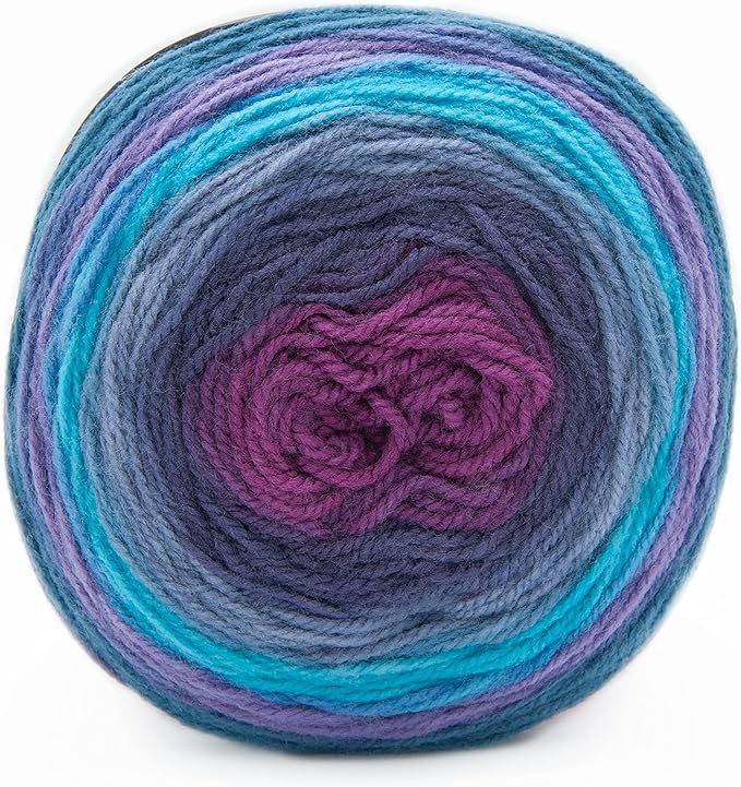 Lion Brand Yarn, Mandala DK Lightweight Yarn for Knitting, Crochet, and Crafts, Hades, 3 Pack, Self-Striping Acrylic Fiber for Baby Blankets, Multicolor Shawls and Variegated Cardigans