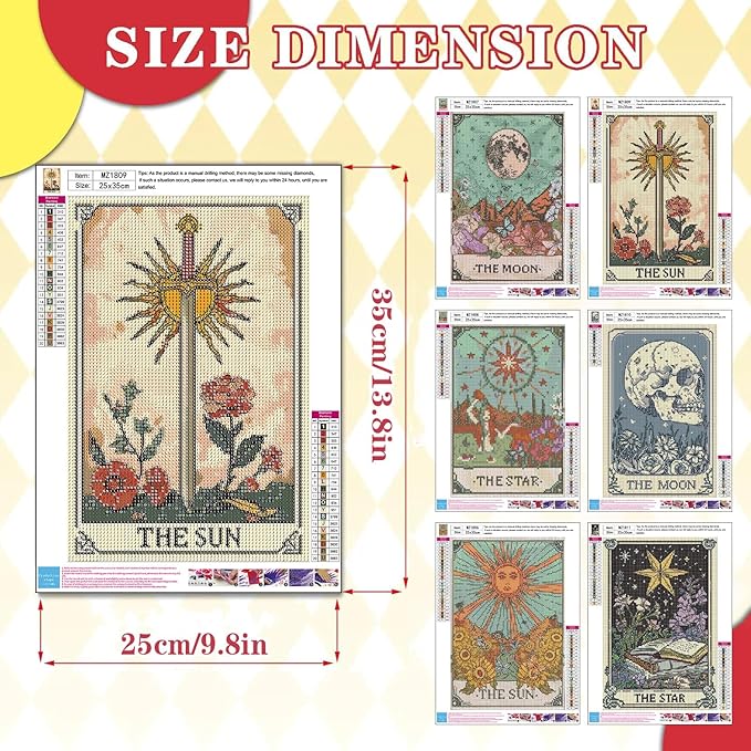 igoodom 6 Pack Diamond Art Kits for Adults, Diamond Painting Kit, Full Drill Round Diamond Art Kits, DIY Gem Art and Crafts for Home Wall Decor Gift 9.8x13.7inch