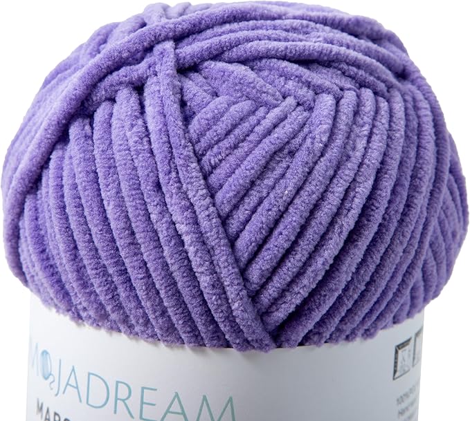 3PCS 3.5oz Chenille Yarn for Blankets Amigurumi: Soft Velvet Baby Yarn Blanket Knitting and Crocheting Bulky 5# Yarn 3 Skeins of 100g (Purple)