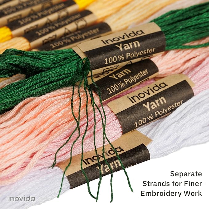 Embroidery Floss Set - 50 Colors x 16 Feet : Crafting & Sewing Thread Kit for Friendship Bracelets, Cross Stitch, Weaving for Beginners & Pros