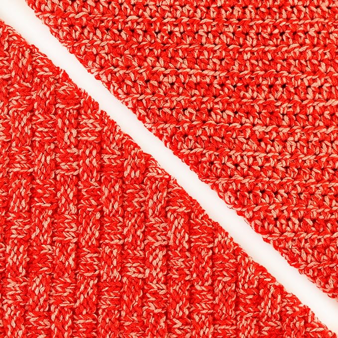Cotton Bliss Soft Cotton Blend Yarn for Crocheting, 4-Pack (640Yds / 400G), Free Patterns, Beginners Friendly - #4 Medium Worsted Weight Yarn for Baby Blanket - Peppered Red