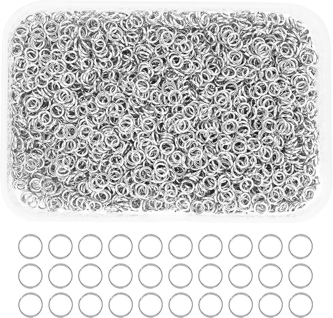 Mandala Crafts Assorted Silver Color Jump Rings Jewelry Findings Metal O Rings for Jewelry Making Supplies - 5000 3mm Small Open Jump Rings Kit for Necklace Earring