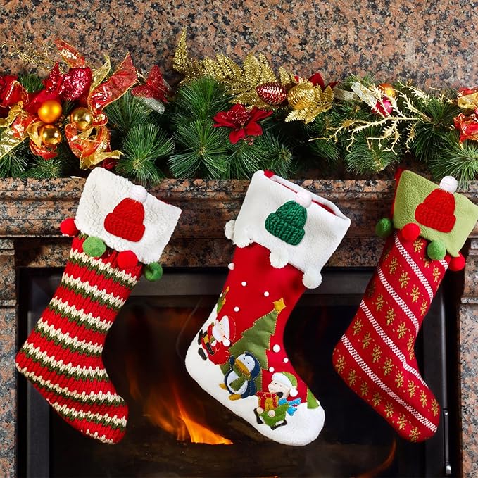 30 Pcs Mini Knit Hats and Christmas Scarves Set with 20 Pcs Black Plastic Miniature Top Caps for Tree Ornaments, DIY Art Crafts, Snowman Doll