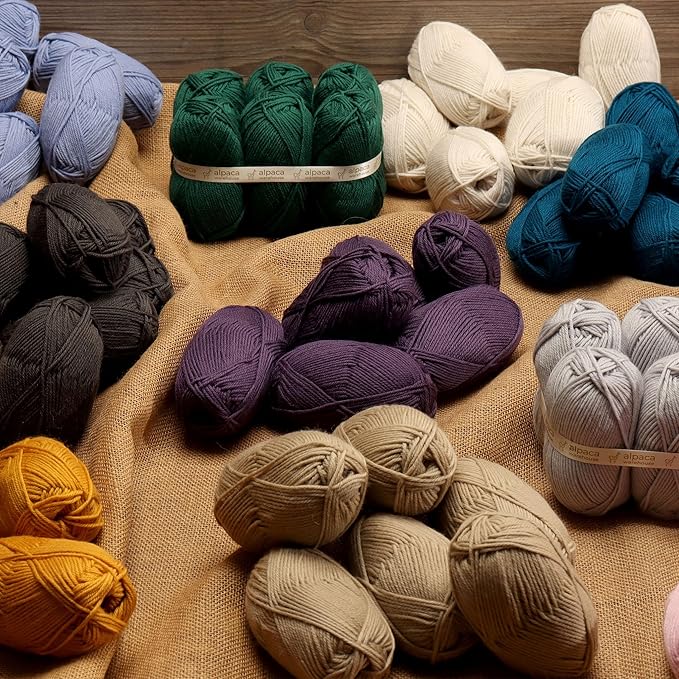 Alpaca Warehouse 100% Pure Wool Yarn Superwash Set of 3 Skeins (300 Grams) DK Weight - Sourced Directly from Peru - Heavenly Soft and Perfect for Knitting and Crocheting (Dream Lilac - 6 Skeins)