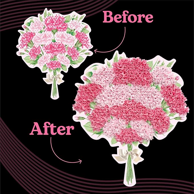 Unwynd Poke Art Carnations Flower Bouquet, Mess-Free Arts and Crafts for Adults, Teen Craft Kits, Thoughtful Gifts for Women and Men