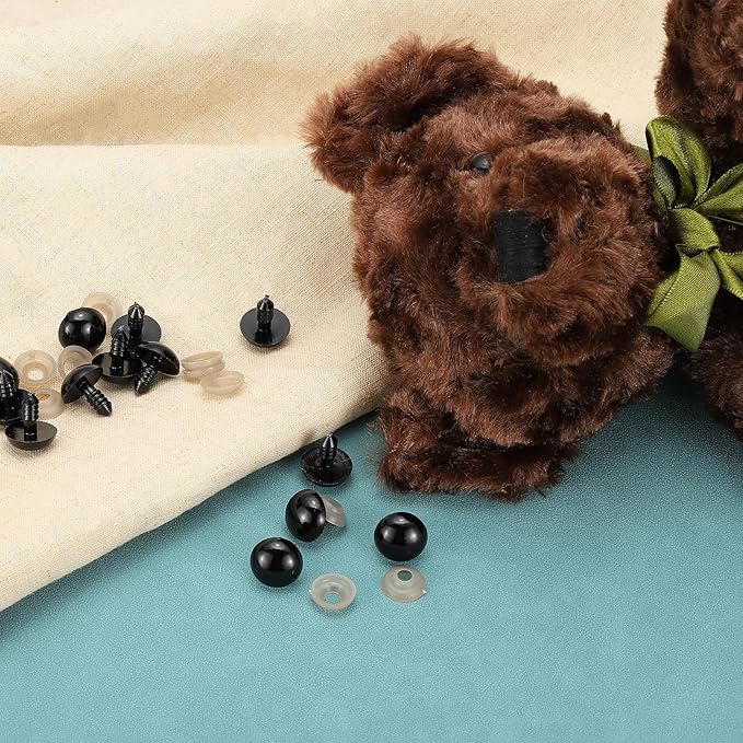 PATIKIL 30mm Safety Eyes, 100 Set Plastic Craft Eyes with Washers for Stuffed Animals Crochet Toys Dolls DIY Craft Making, Black