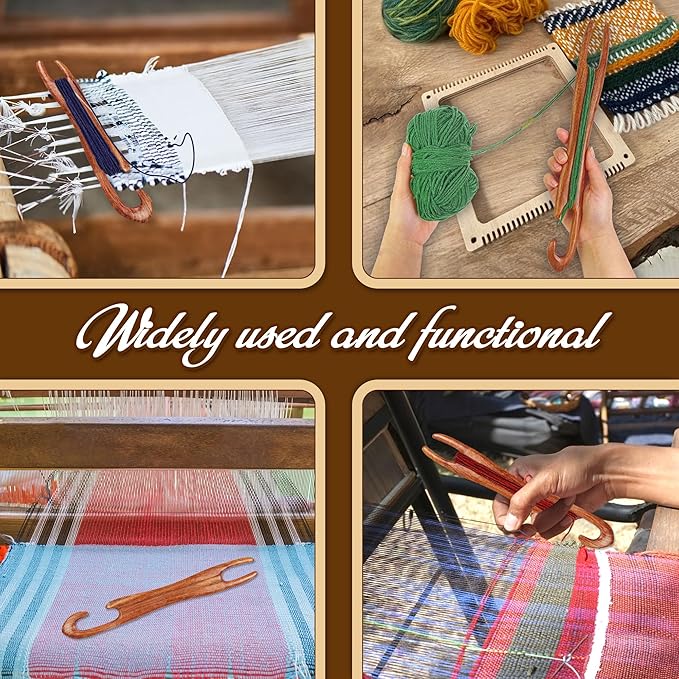 Savina 11.8in Wooden Weaving Shuttle - Handcrafted Loom Sticks for Weaving, Handmade DIY Weaving & Crafts, Ideal Accessories for Sweaters, Scarves, Tapestries. (1Pcs)