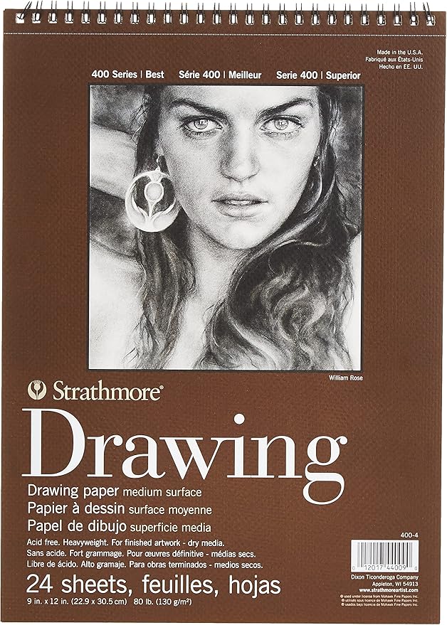 Strathmore Medium Drawing Spiral Paper Pad 9"X12"-24 Sheets -400400, Medium