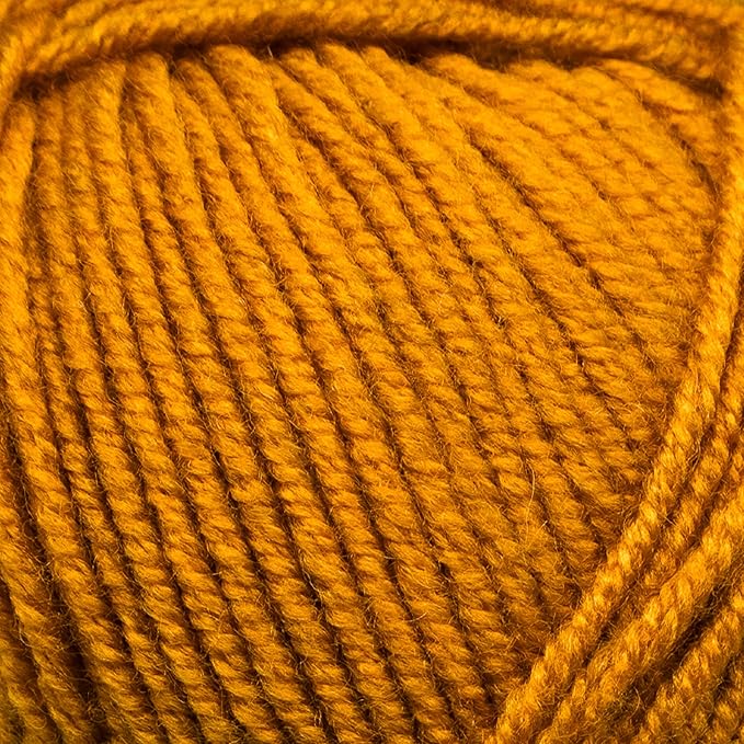 Estako Star-Worsted Yarn - (4 Skeins Pack) - 75% Acrylic 25% Wool - Soft Medium Weight #4 - (4 x 3.52 oz / 4 x 186 yds) - Crochet & Knitting Yarn (42061 - Dark Yellow)