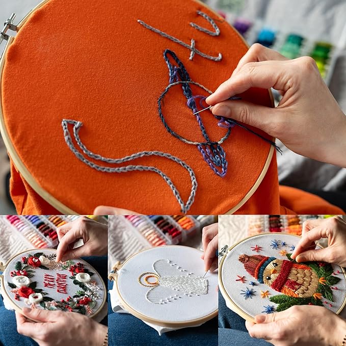 Peirich Embroidery Floss Cross Stitch Supplies, Friendship Bracelets String Kit Embroidery Floss Kit Cross Stitch Kits with Organizer Sewing Boxes Cross Stitch Tools - Gift for Christmas Birthday