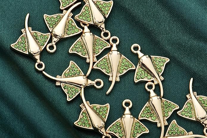 Pack of 20 Rhinestone Charms Gold Plated Pendants Pave Crystal Accessories for Necklace Bracelet Jewelry Making DIY Crafting