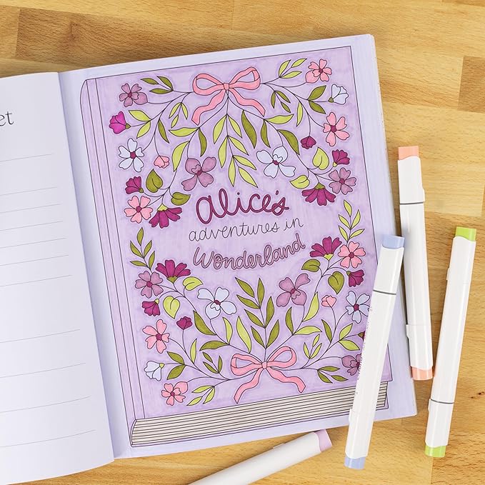 Elyse Breanne Design, All Booked Up Coloring Book, 40 Unique Coloring Pages for Book Lovers, 8.5x10 inches