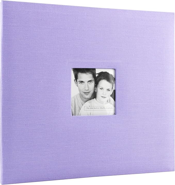 MCS Expandable 10-Page Fabric Scrapbook Album with Photo Opening Cover and 12 x 12 Inch Pages, 13.5 x 12.5 Inch, Lilac