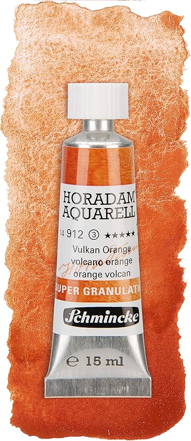 Schmincke - HORADAM® AQUARELL, Super-Granulation Set Volcano, 5 x 15 ml tubes, 74 868 097, wooden box, very strong granulating colors, finest, supergranulating watercolors