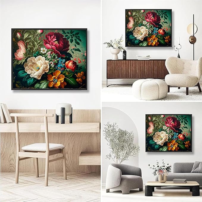 Peony Paint by Numbers for Adults with Framed Canvas-with Wooden Easel,Paint by Number on Canvas Flowers,DIY Acrylic Oil Painting Kits with Brushes Nice Gift Box for Home Wall Decor(16x20inch)