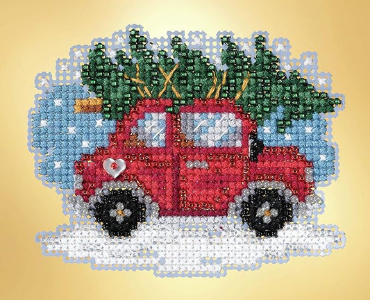 Tree Shopping Beaded Counted Cross Stitch Ornament Kit Mill Hill 2019 Winter Holiday MH181931
