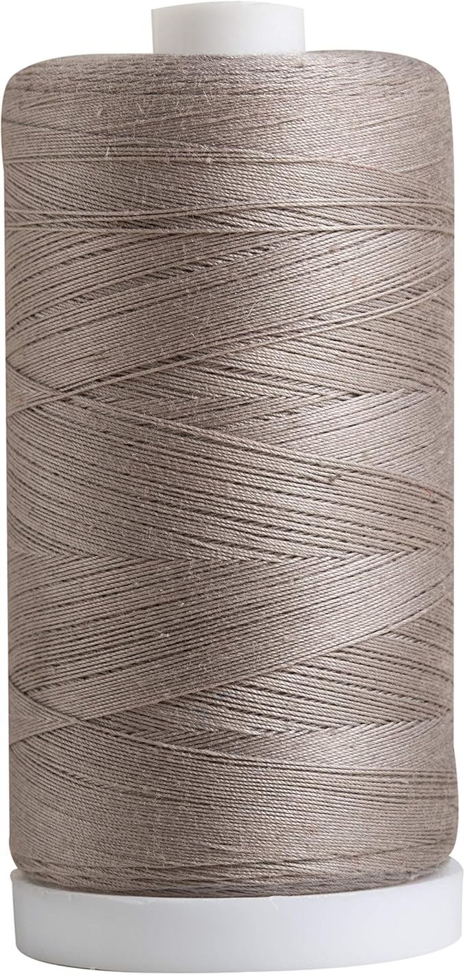Connecting Threads Gray 100% Cotton Thread for Sewing, Quilting, and Crafting - 50-Weight - 1200 Yard Large Spool (Stone)