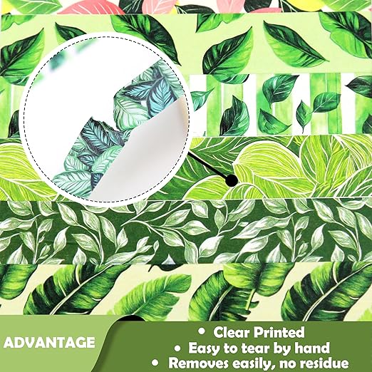 Green Plant Washi Tape Set, 12 Rolls Botanical Tape Green Leaves Decorative Tape Spring Tropical Masking Tapes for Journaling, Scrapbooking, Planners & DIY Crafts, Gift Wrapping