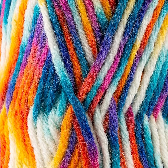 5 Skeins of Sensy Roving Multi Color Yarn, 3.5 oz, 132 Yards, Gauge 5 Bulky (Carnaval)