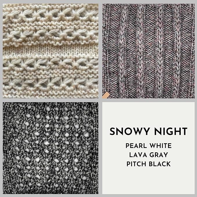 Cotton to The Core Worsted Weight Yarn for Crocheting, 3-Pack (654Yds / 300G), Free Patterns, Beginners Friendly - Soft Cotton Yarn for Knitting - #4 Medium Worsted Weight - Snowy Night
