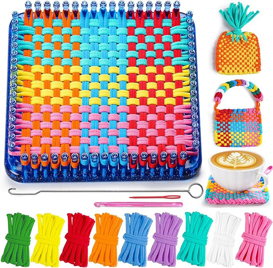 CCTVRTV Weaving Loom Kit Toys for Kids and Adults, Potholder Loops DIY Arts and Crafts for Boys and Girls Ages 5 6 7 8-12 13, Easy Potholder Loom Knitting Kits Gifts for Beginners, 252 Craft Loops.