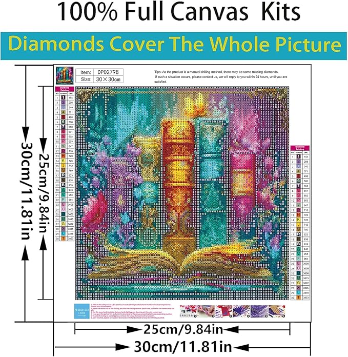 ARPADAMO Diamond Art Kits for Adults,5D Books Diamond Painting DIY Landscape Diamond Art Diamond Painting Kits for Adult,Round Full Drill Diamonds, Diamond Art Kits for Home Decor-12x12inch