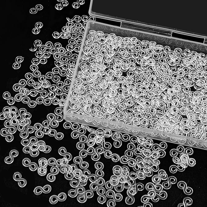 S Clips, 500 Pieces Boxed, Clear, Loom Rubber Plastic Band Clips, Bracelets DIY Making Refill Kit, Connectors Refills, Loom Bracelets DIY Handicrafts, Exquisite Gadgets