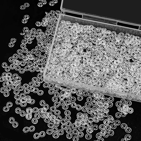 S Clips, 500 Pieces Boxed, Clear, Loom Rubber Plastic Band Clips, Bracelets DIY Making Refill Kit, Connectors Refills, Loom Bracelets DIY Handicrafts, Exquisite Gadgets