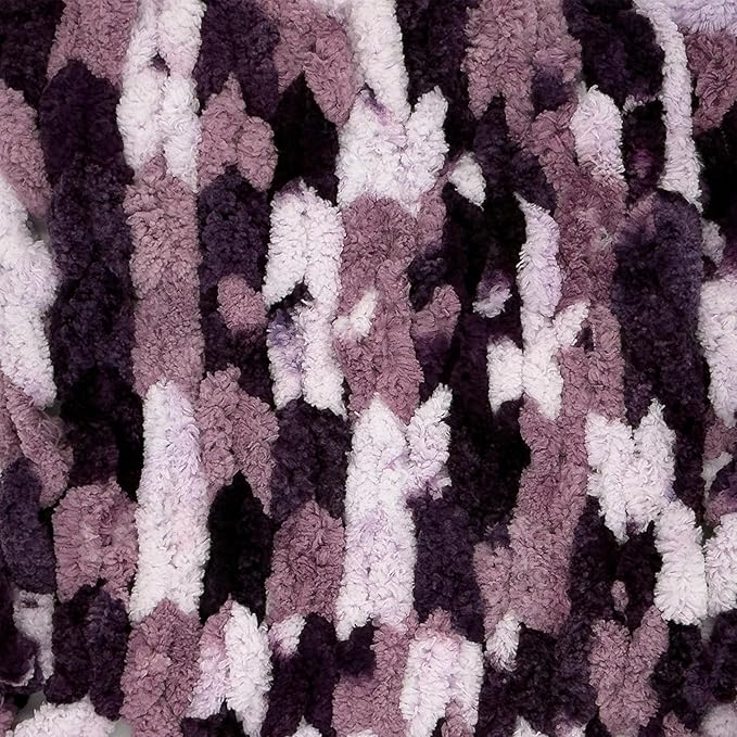 (1 Skein) Lion Brand Yarn Off the Hook Bulky No Needle Yarn, Grape Soda