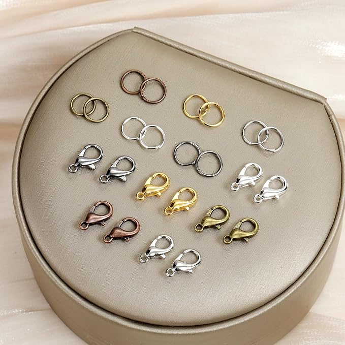 Lobster Claw Clasps and Open Jump Rings Set, 6 Colors Lobster Clasps for Jewelry Making, Keychains and Bracelet
