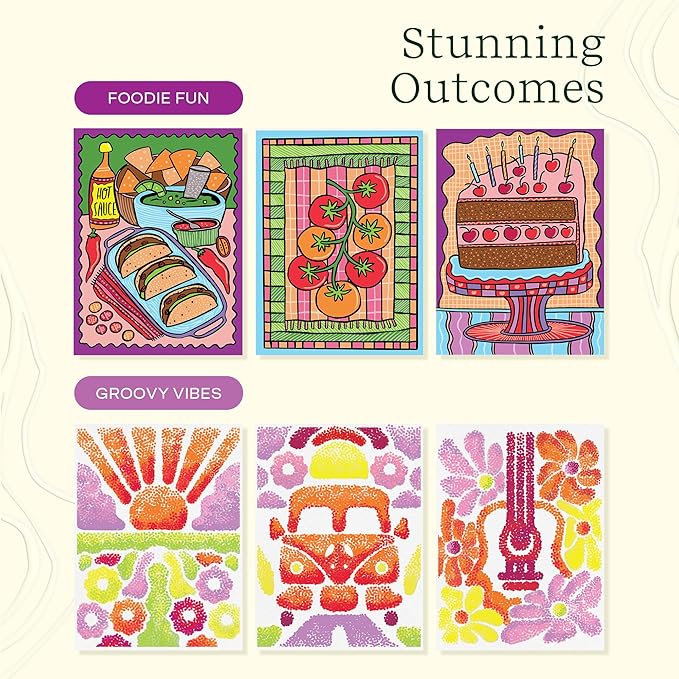 Lifelines FlowArt Activity Pads, 2-Pack & Bonus Pad - Guided Art Meditations - 2 Sets of Markers & 48 Scenes - Hidden Patterns & Pogo-Dot Coloring Books for Tweens, Adults & Seniors