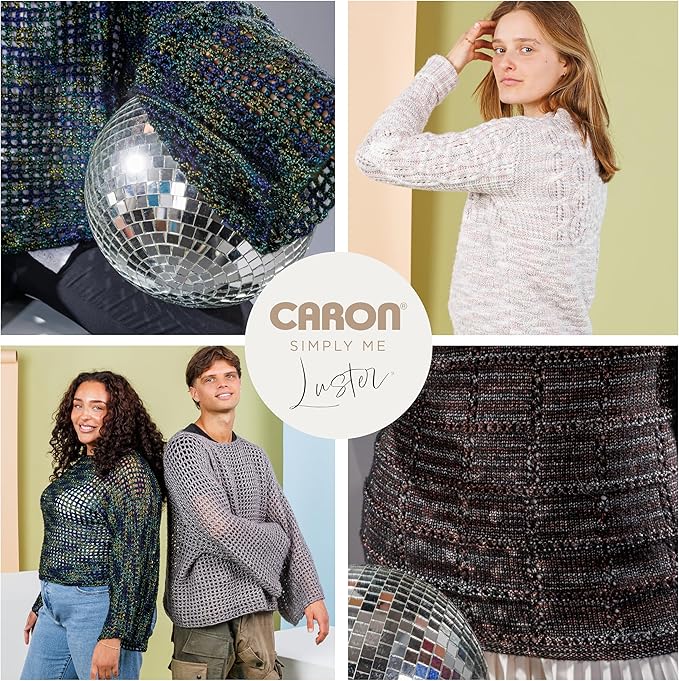 Caron Simply Me Luster Sable Yarn - 2 Pack of 170g/6oz - 65% Nylon, 35% Acrylic - #4 Worsted (Medium) - 360 Yards - Knitting/Crochet