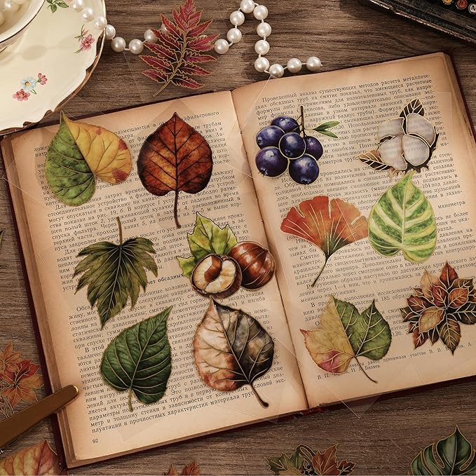 emmoolife Pressed Flower Stickers Set (100 PCS) Dried Flowers Themed Resin Sticker Decals Floral Botanical Journaling Stickers for Scrapbook Supplies Bullet Junk Journal Bottles Planner Laptops